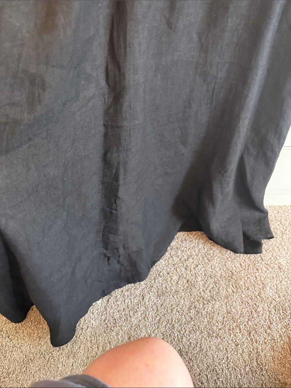 Black Linen Maxi Dress with Square Neck - Picture 7 of 11